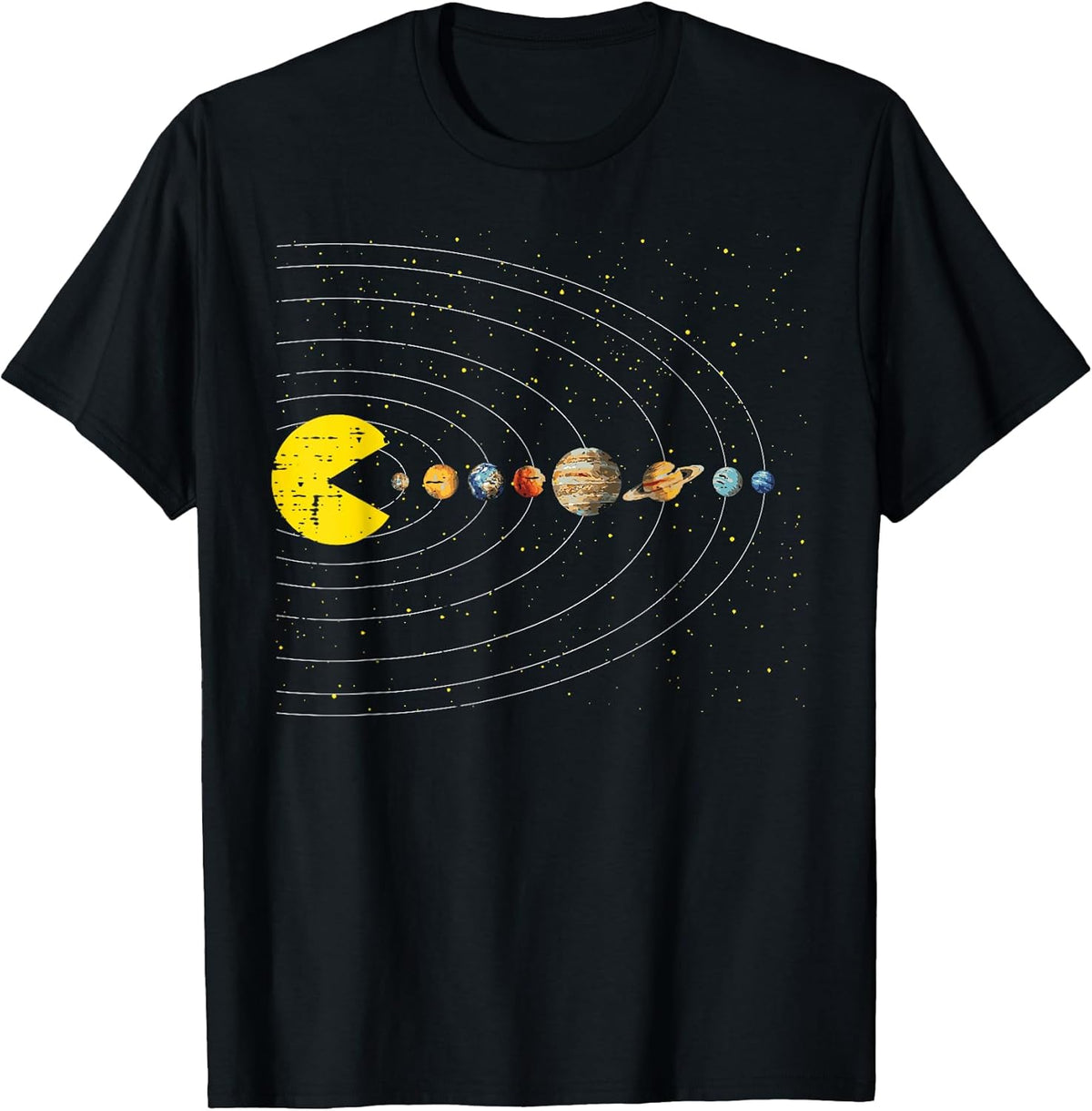 Retro Game Eating Planets Space Galaxy Gaming Boys Kids Men Unisex , , , Long Sleeve Tee