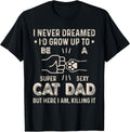 Cat Dad Humor Design Funny Cat Lover Daddy Father's Day Unisex , , , Long Sleeve Tee