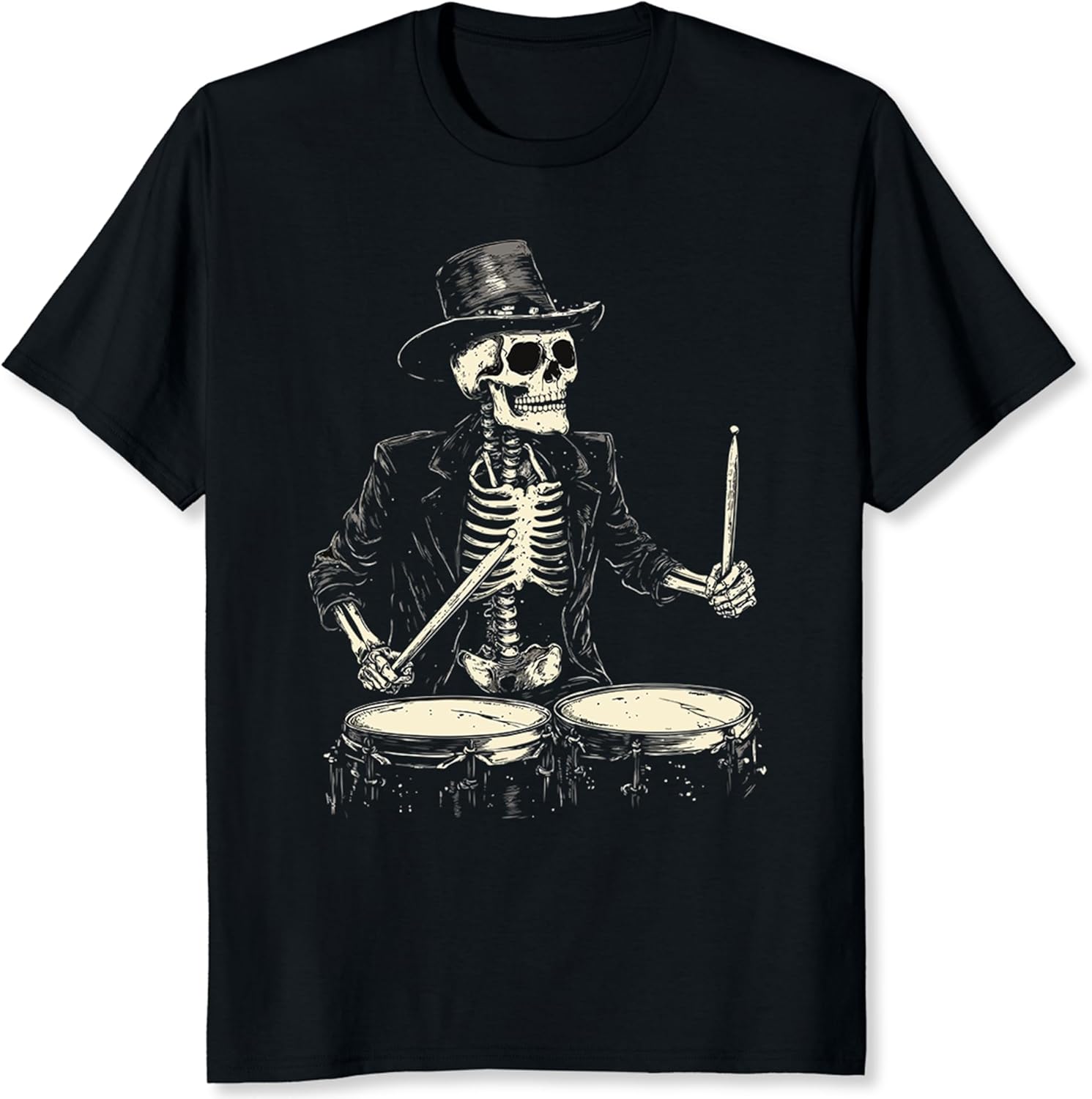 Skeleton Drummer Shirt Vintage Band Shirt Gift for Rock Music Lover Skull for Men Unisex , , , Long Sleeve Tee