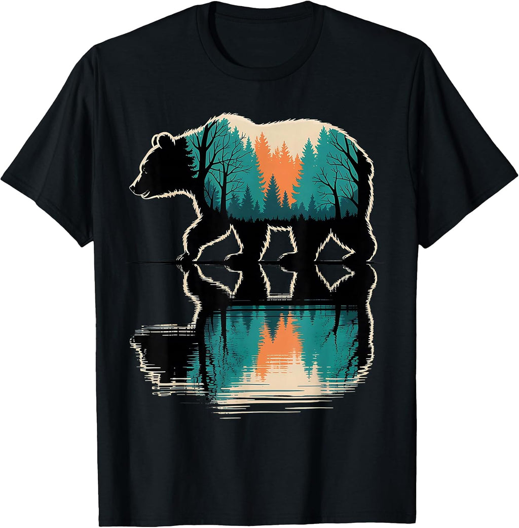 Retro Forest Mountain Wildlife Trees Gifts Idea