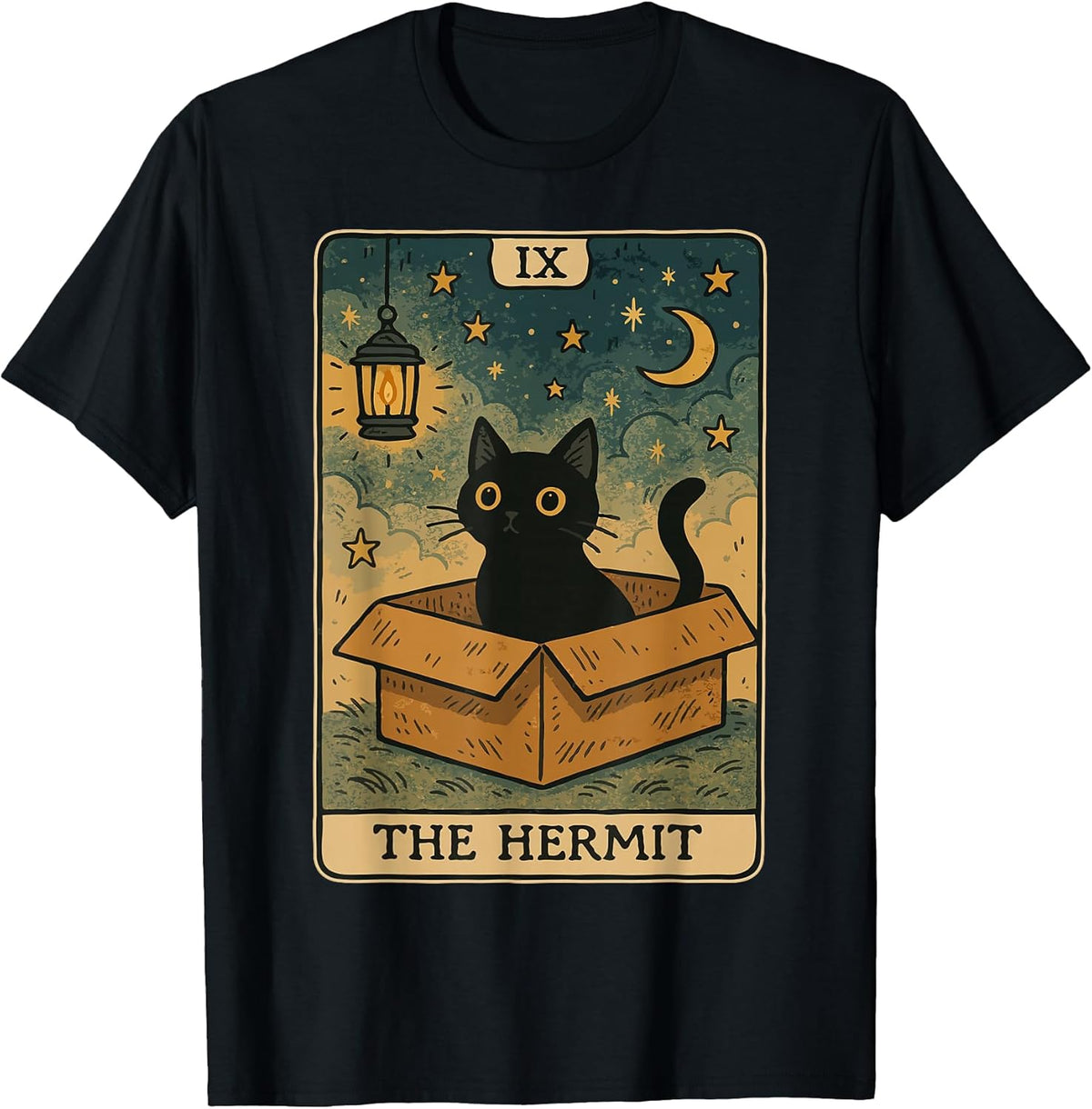 The Hermit Tarot Card Cat Lover Funny Cat Unisex , , , Long Sleeve Tee