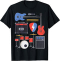 Rock Star Guitar & Band Instruments Rock & Roll Music Singer Unisex , , , Long Sleeve Tee