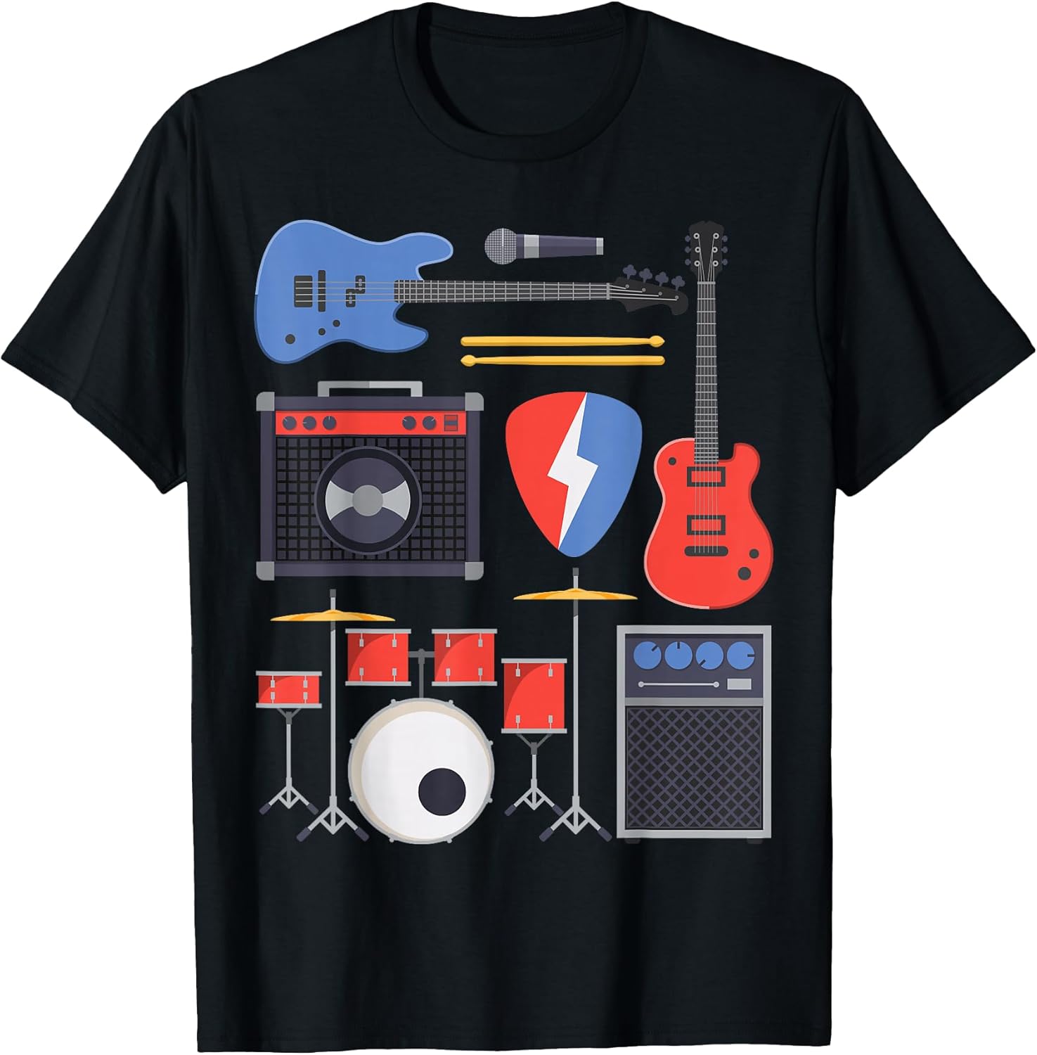 Rock Star Guitar & Band Instruments Rock & Roll Music Singer Unisex , , , Long Sleeve Tee