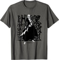 Ichigo Anime , Unisex-Adults, Grey, Small, Short Sleeve, Cotton, Classic Fit, Unique Bleach Ichigo Design