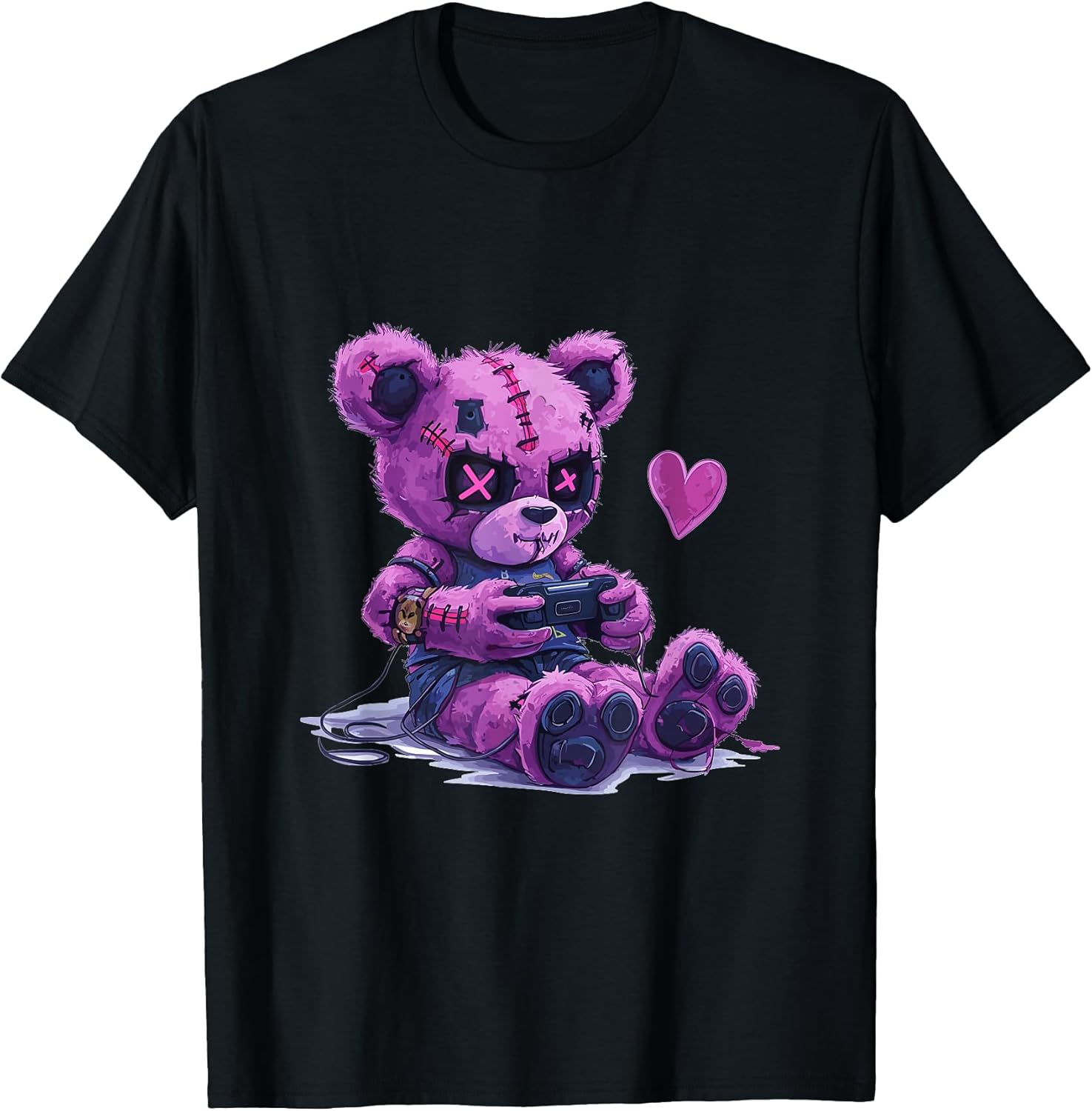 Goth Pastel Cute Creepy Kawaii Gamer Teddy Bear Gaming Unisex , , , Long Sleeve Tee