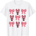 Cute Pink Bow Coquette Crawfish Clean Girl Aesthetic Lobster Unisex , , , Long Sleeve Tee