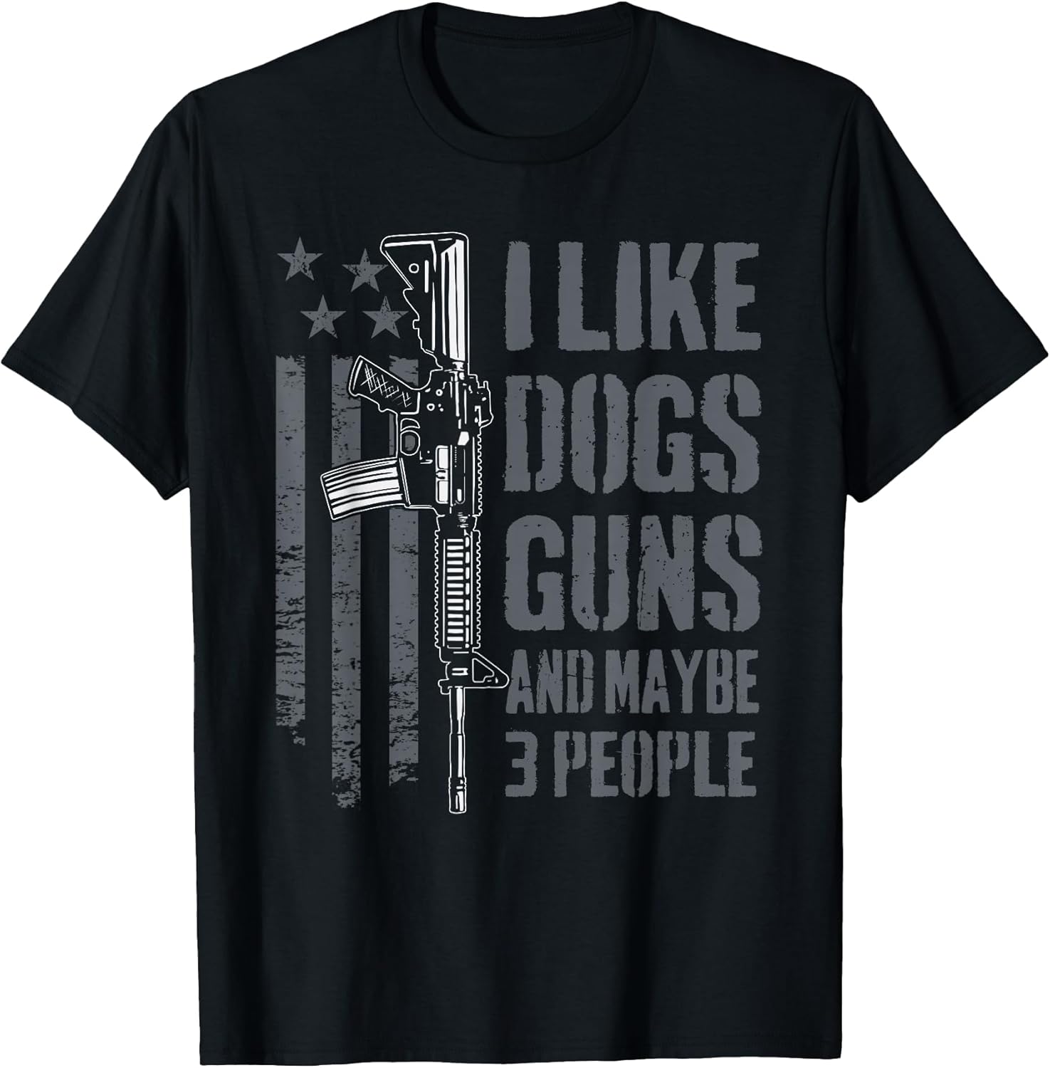 I Like Guns Dogs and Maybe 3 People - Funny Dog Lover Gun Unisex , , , Long Sleeve Tee