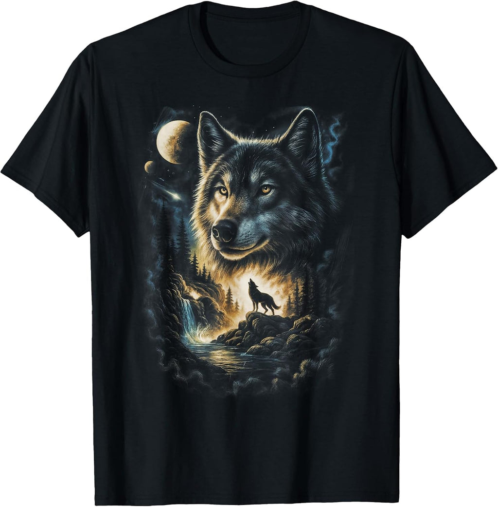 Wolf Howling Wildlife Forest Lover Gifts Mens