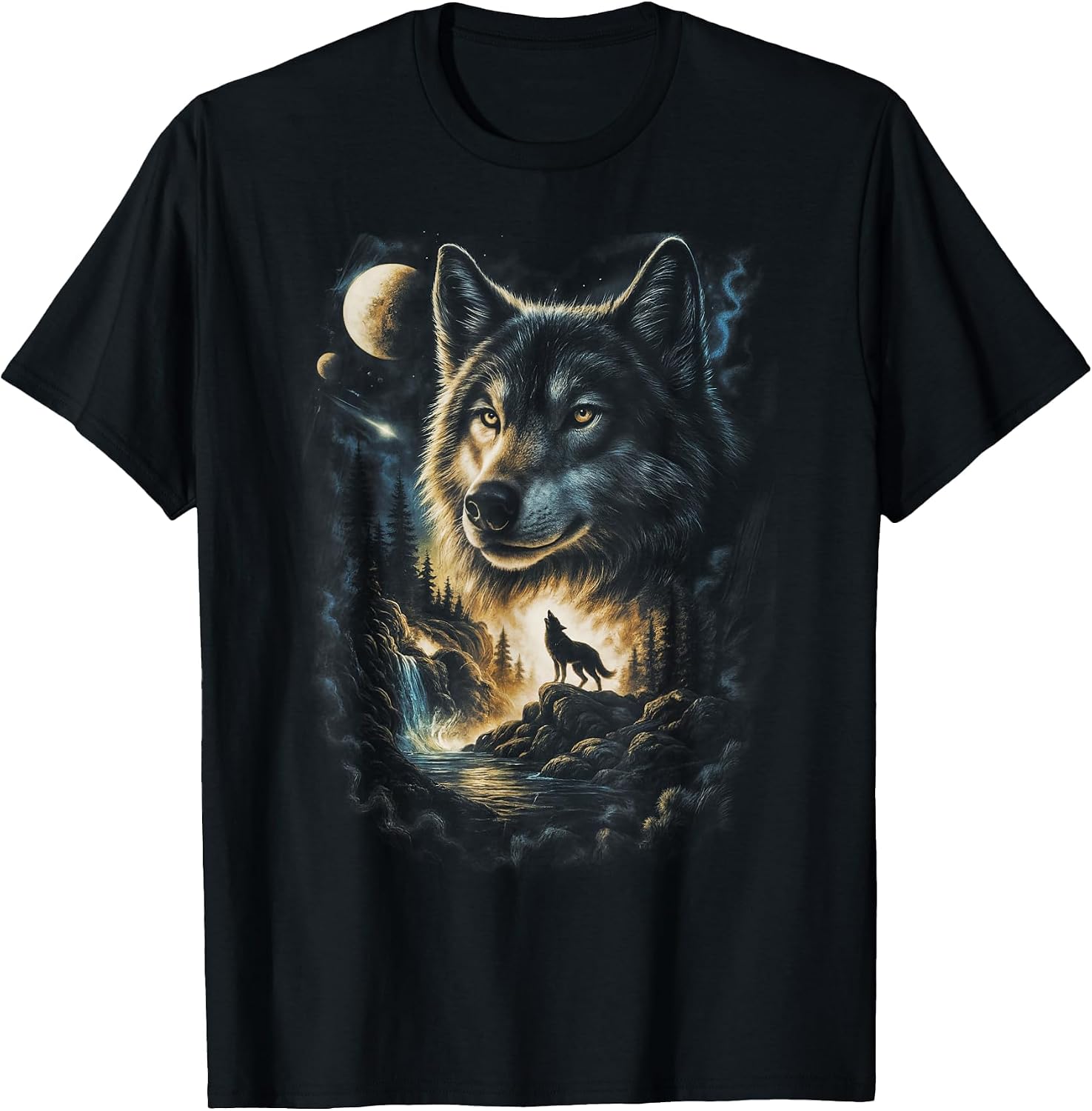 Wolf Howling Wildlife Forest Lover Gifts Mens
