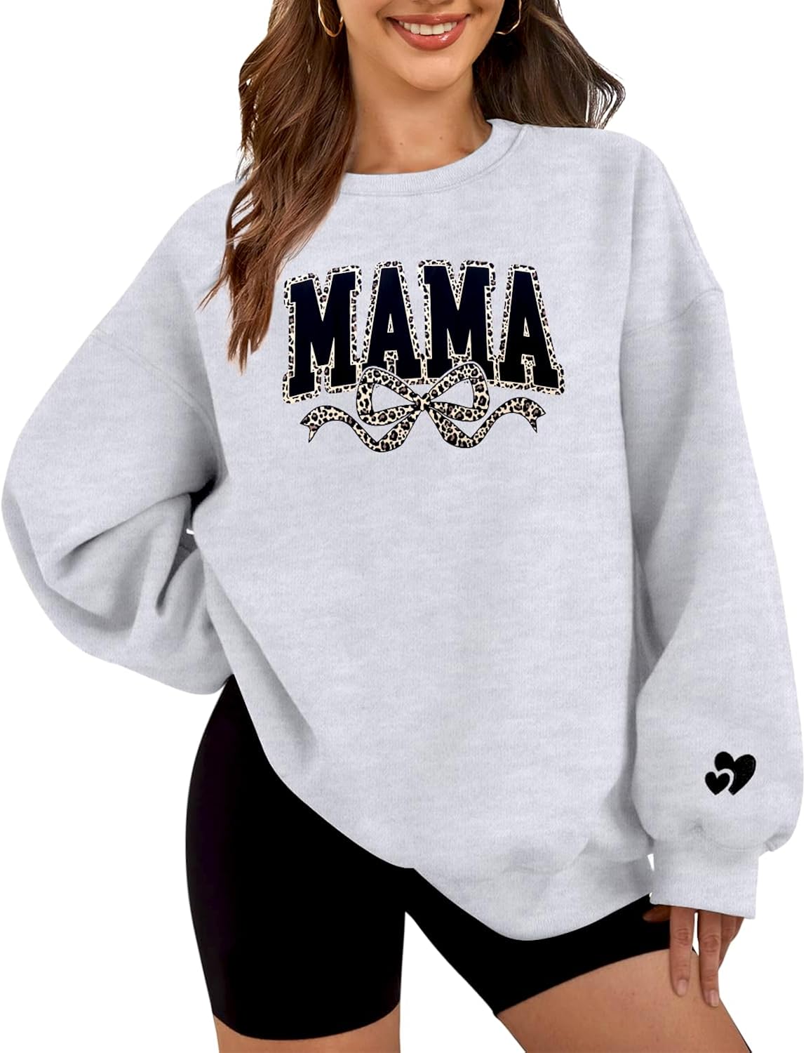 Mama for Women Oversized Crewneck Pullover s Graphic Tops Long Sleeve Mom Shirts