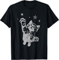 Y2K Cat Jumping Stars Silly 90s 2000s Grunge Vintage Graphic Unisex , , , Long Sleeve Tee