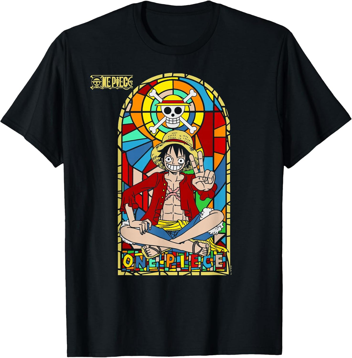 Anime Monkey D. Luffy Stained Glass Window Unisex , , , Long Sleeve Tee