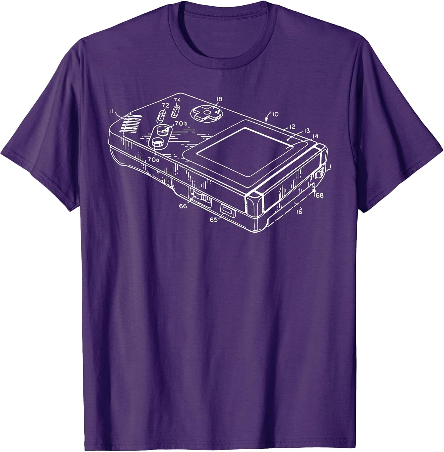 Vintage Gaming Diagram - Portable Video Game Console Chart Unisex , , , Long Sleeve Tee
