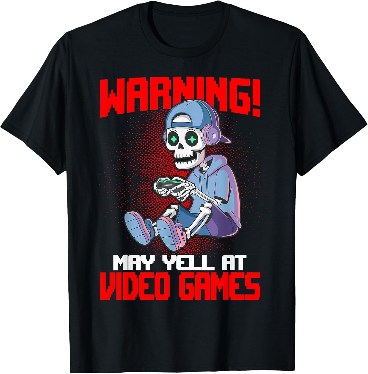Gamer Skeleton Gaming Video Games - Unisex, Black, Small, Short Sleeve, Unisex , , , Long Sleeve Tee