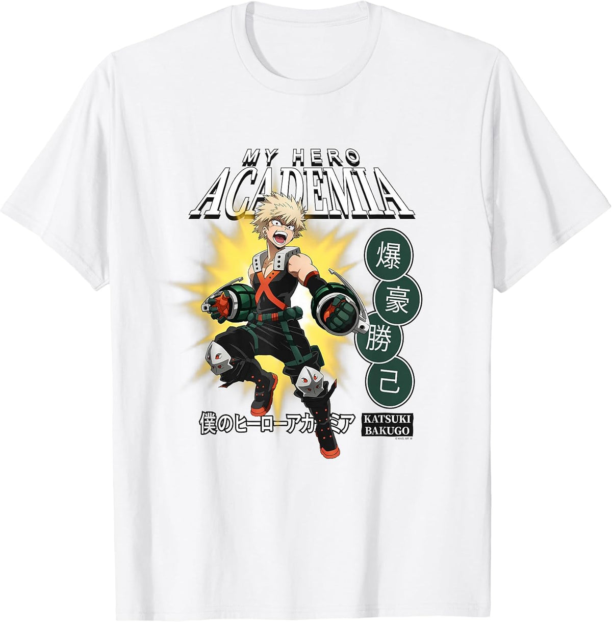 Katsuki Bakugo Burst with Icons Anime Unisex , , , Long Sleeve Tee