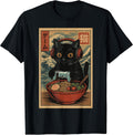 Cute Kawaii Gamer Cat Funny Ramen Retro Japanese Cat Gaming Unisex , , , Long Sleeve Tee