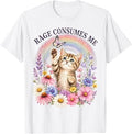 Cute Cat Rage Consumes Me Funny Sarcastic Kitten Flower Unisex , , , Long Sleeve Tee