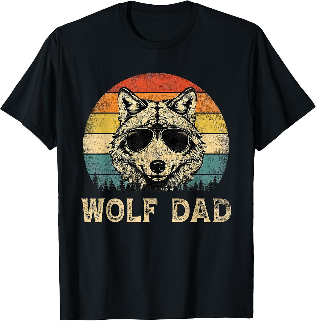 Wolf Dad Vintage Retro Fathers Day Funny Gift