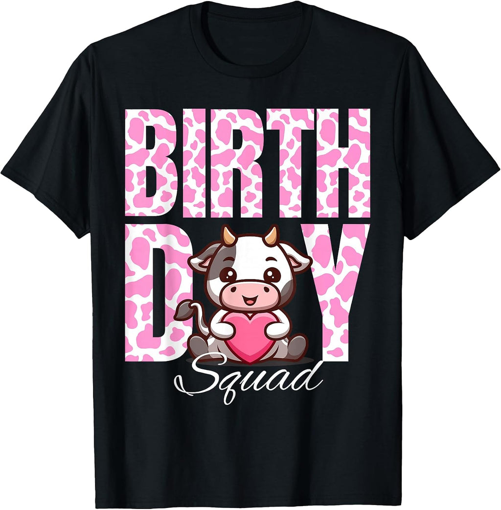 Farm Animals Pink Cow Birthday Squad Party Family