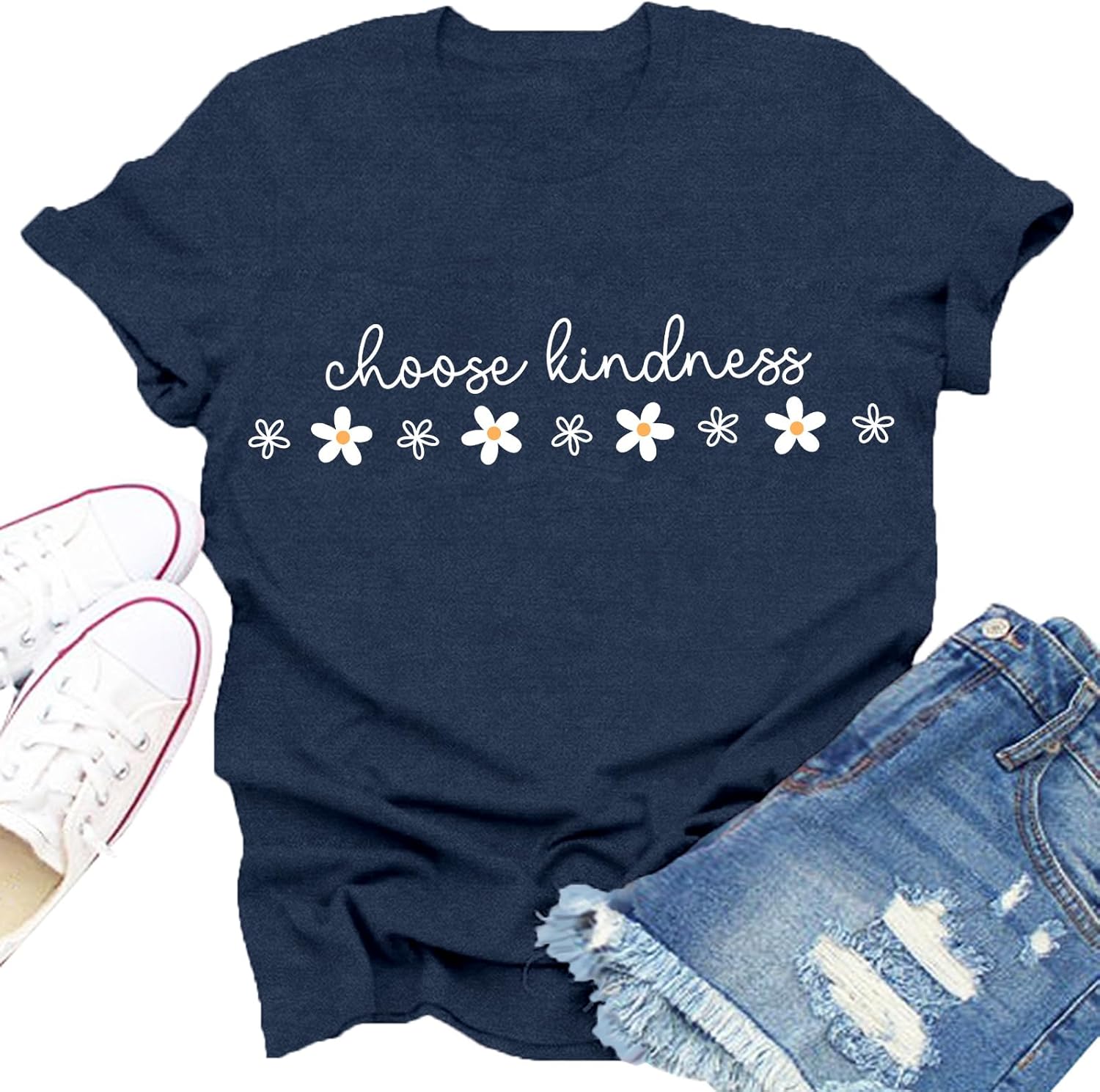 Kindness Shirt for Women Inspirational Daisy Flower Positive Casual Motivational Tops