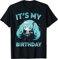 It's My Birthday Anime Girl I Love Music Anime and Manga Unisex , , , Long Sleeve Tee