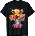Cute Baby Highland Cow With flowers Gift Idea