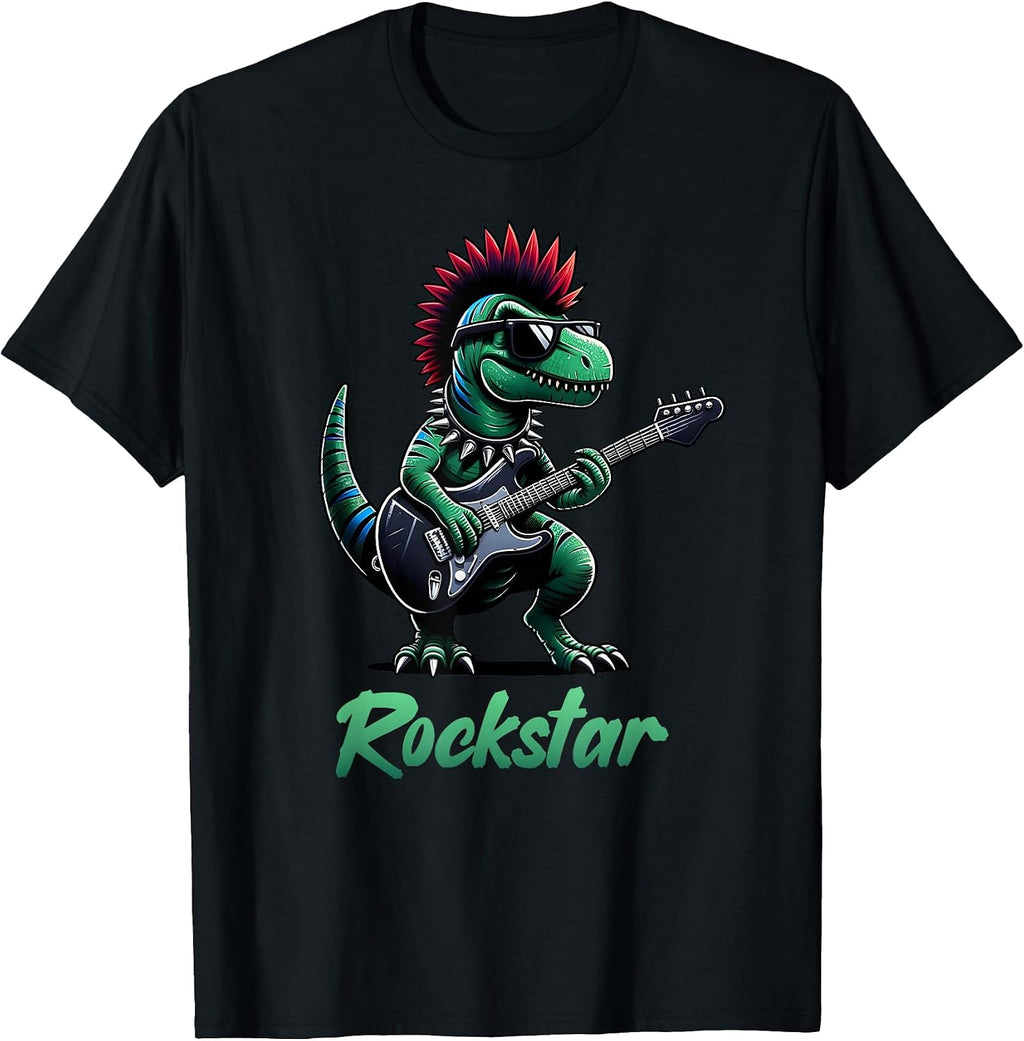 Funny Punk dynosaur Band Playing Guitar Gifts CO