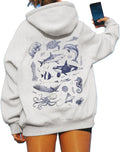 Cute s for Teen Girls Women Y2k Floral Graphic Oversized Long Sleeve Aesthetic Preppy Clothes