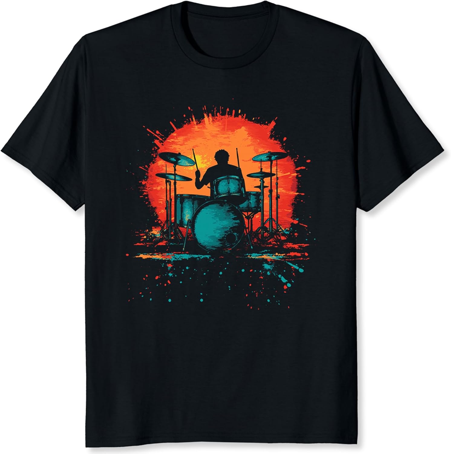 Vintage Drummer Band for Men Classic Rock Metal Band Graphic Tee Drummer Gift for Music Lovers