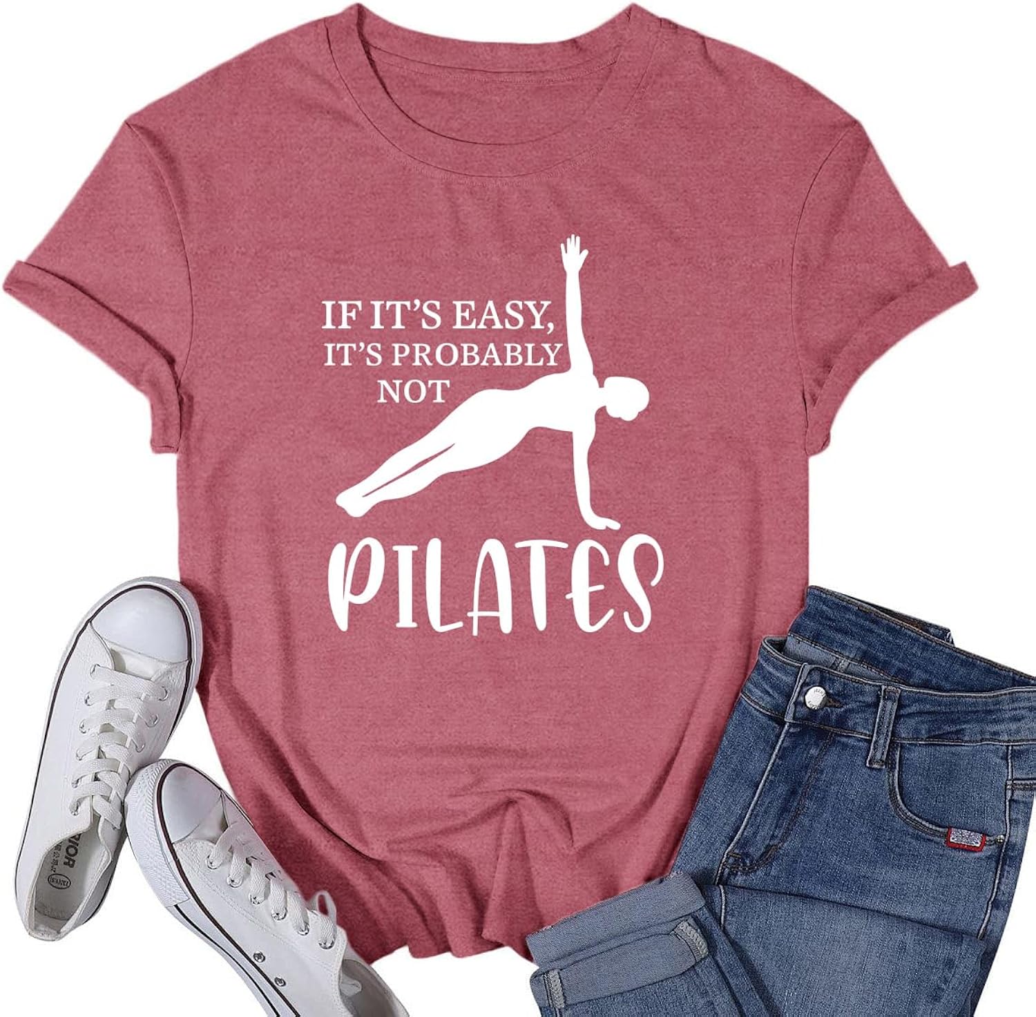 Womens Pilates Shirts Yoga Workout Tshirts Fitness Lover Tee Tops Unisex , , , Long Sleeve Tee