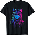 Anime Cat Girl Furry Style Art for Teens Kawaii Cosplay Unisex , , , Long Sleeve Tee