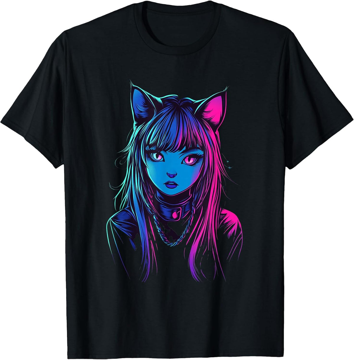 Anime Cat Girl Furry Style Art for Teens Kawaii Cosplay Unisex , , , Long Sleeve Tee