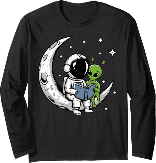 Astronaut Space Reading Alien Tee