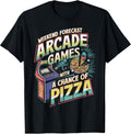 Weekend Forecast Arcade Gamer Pizza Gaming Video Game Arcade Unisex , , , Long Sleeve Tee