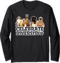 Funny Dog Lover | 'Celebrate Diversity' | Cute Dog Long Sleeve Unisex , , , Long Sleeve Tee