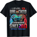 Level 13 Unlocked Awesome Since 2013 13th Birthday Gaming Unisex , , , Long Sleeve Tee