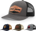 Personalized Custom 112 Style Trucker Leather Patch Hat for Men & Women Unisex , , , Long Sleeve Tee