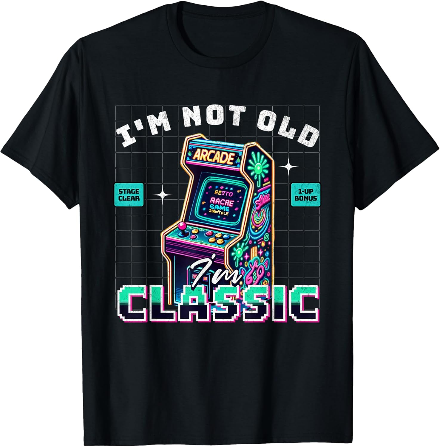 I'm Not Old I'm Classic Gamer Retro Arcade Gaming Vintage Unisex , , , Long Sleeve Tee