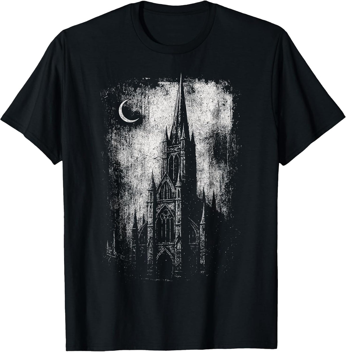 Gothic Cathedral Church Grunge Goth Dark Alt Aesthetic Art Unisex , , , Long Sleeve Tee