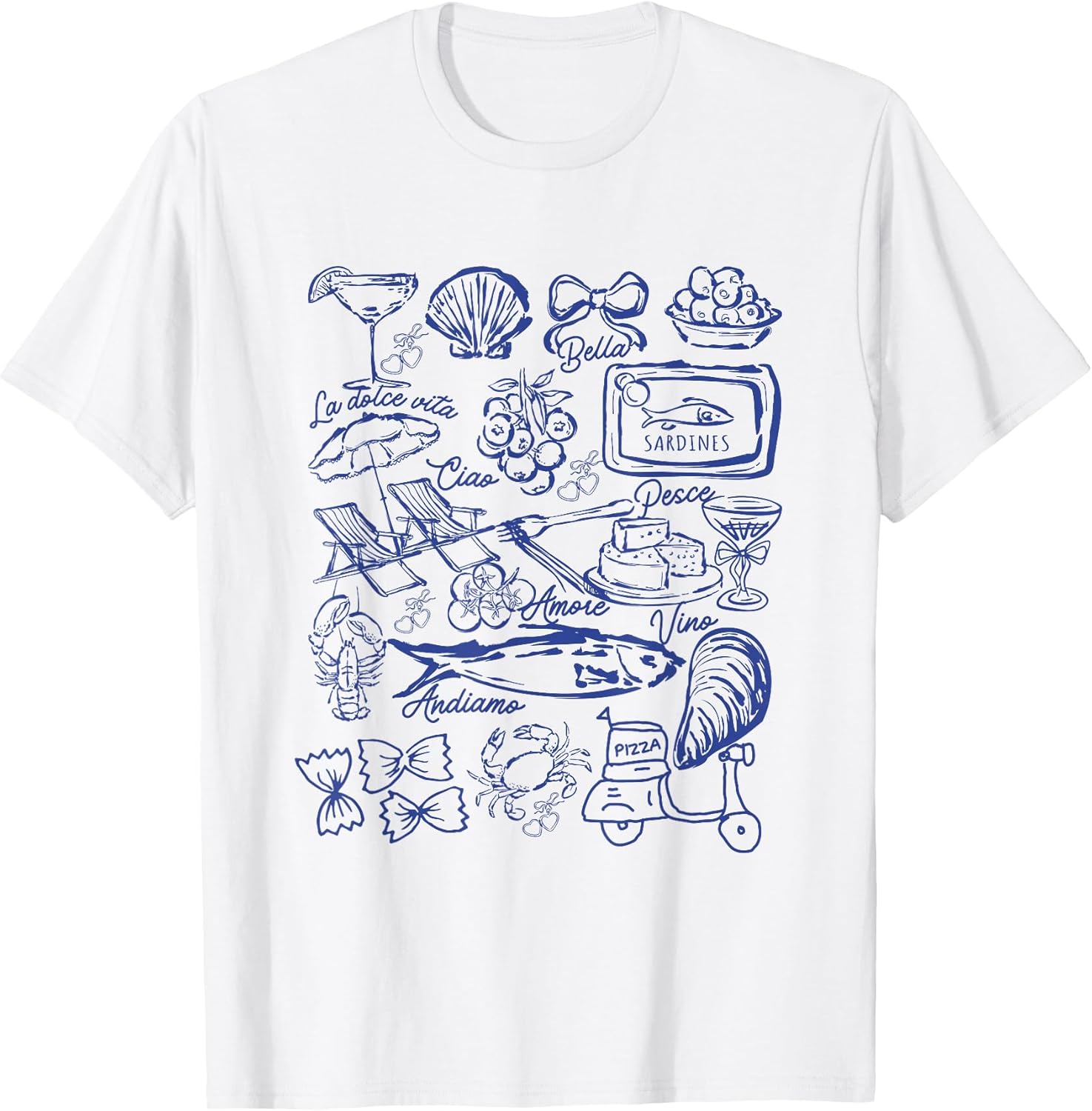 Italian Summer Clean Girl Sardines Fisherman Aesthetic Unisex , , , Long Sleeve Tee