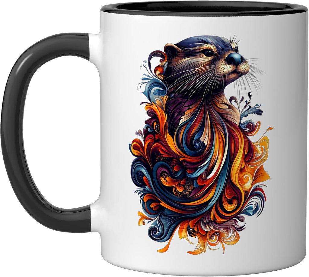 Colorful Otter Lover Nature Illustration