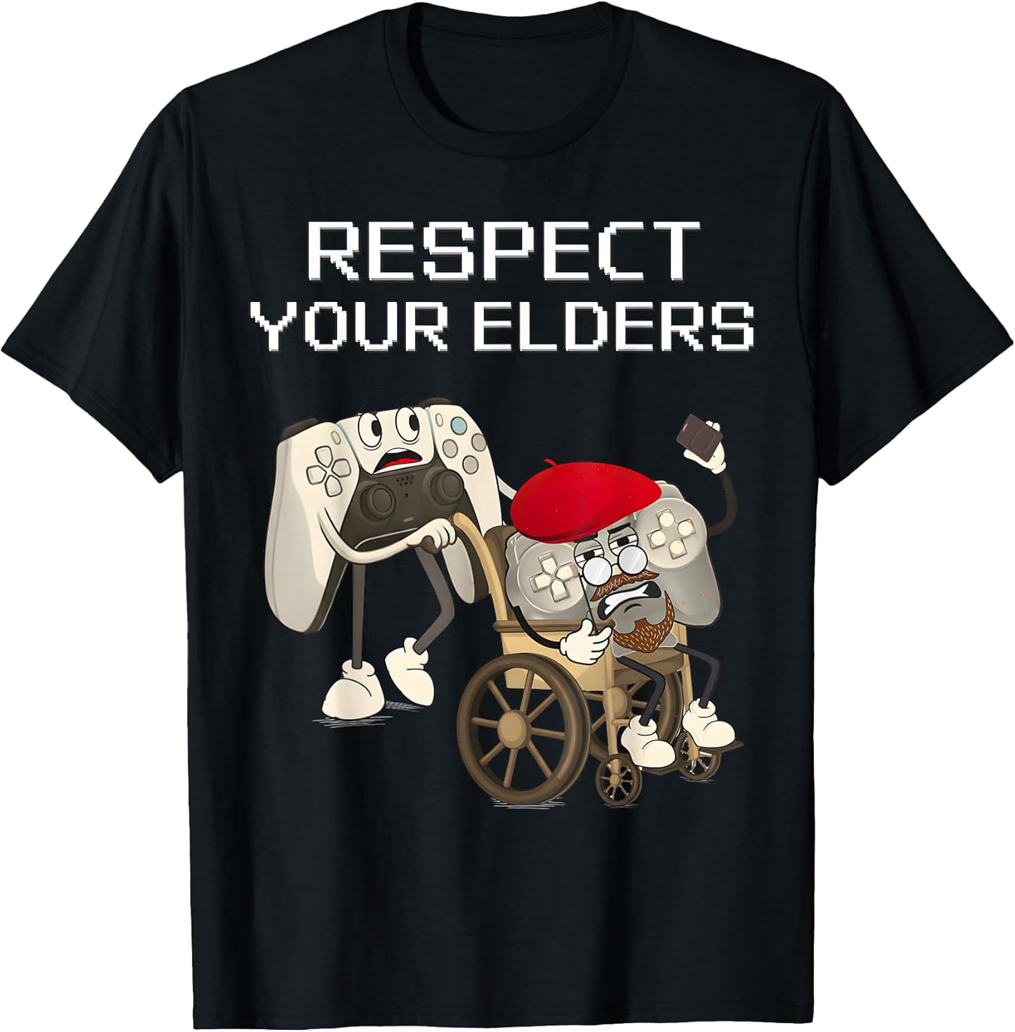 Respect Your Elders Gaming Control Retro Funny Gamer Unisex , , , Long Sleeve Tee