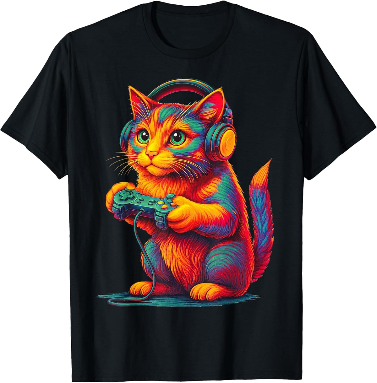 Gamer Cat Video Games Boys Teen Men Girls Funny Gift Gaming Unisex , , , Long Sleeve Tee