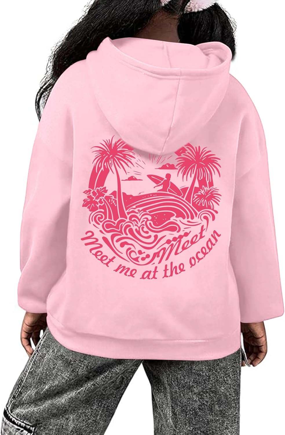 Girls Palm Tree Graphic s Meet Me At The Ocean Cute Preppy Oversized s For Clothes Kids