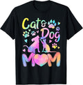 Cat Mom Dog Mom Girl Women Mother's Day Pet Lover Tie Dye Unisex , , , Long Sleeve Tee