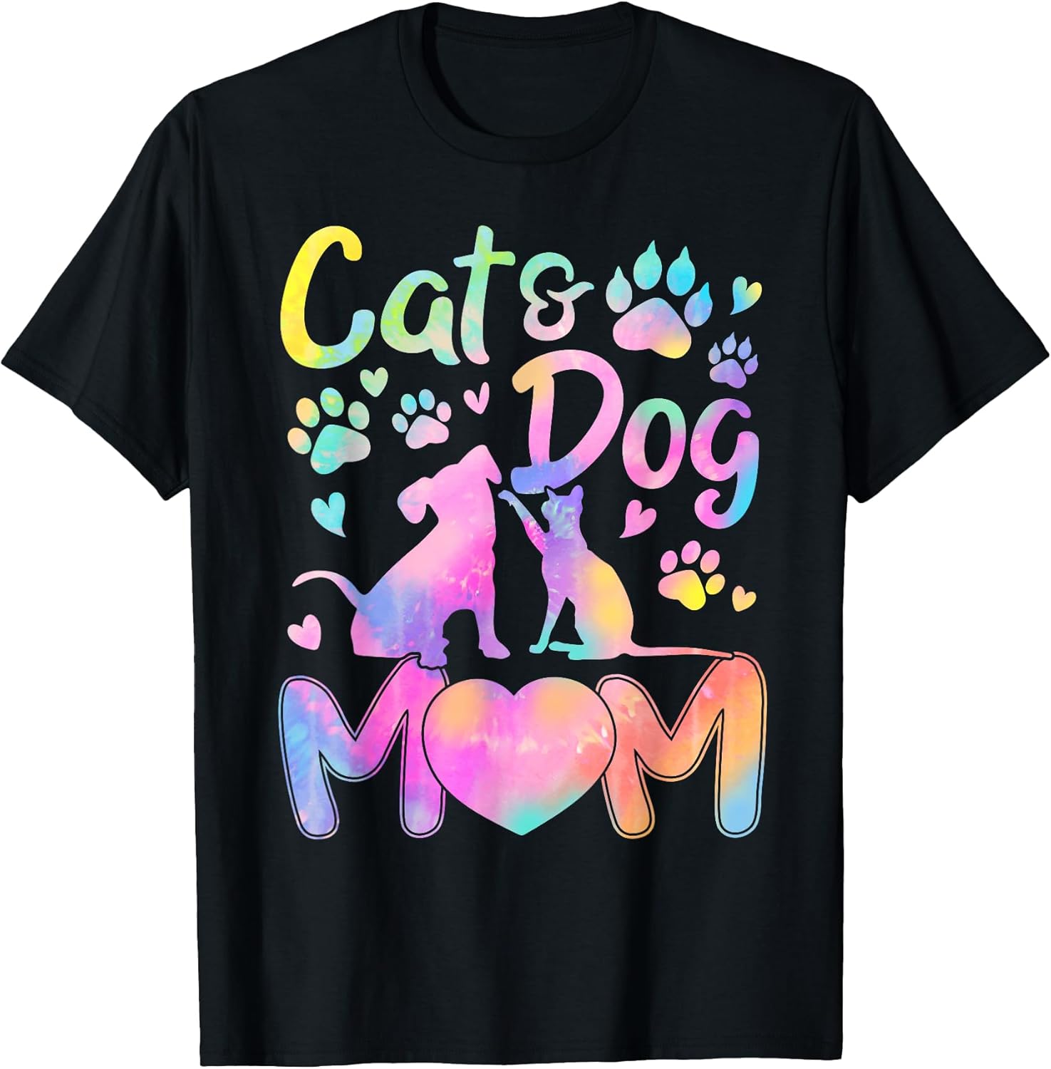 Cat Mom Dog Mom Girl Women Mother's Day Pet Lover Tie Dye Unisex , , , Long Sleeve Tee