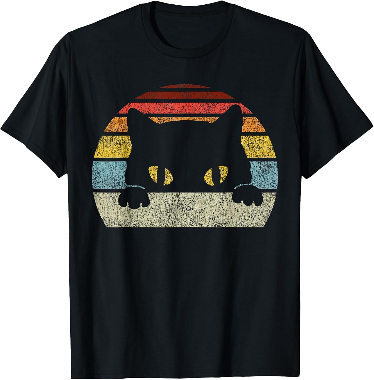 Cat Retro Style Vintage Black Kitten Cute Kitty Cats Lover Unisex , , , Long Sleeve Tee