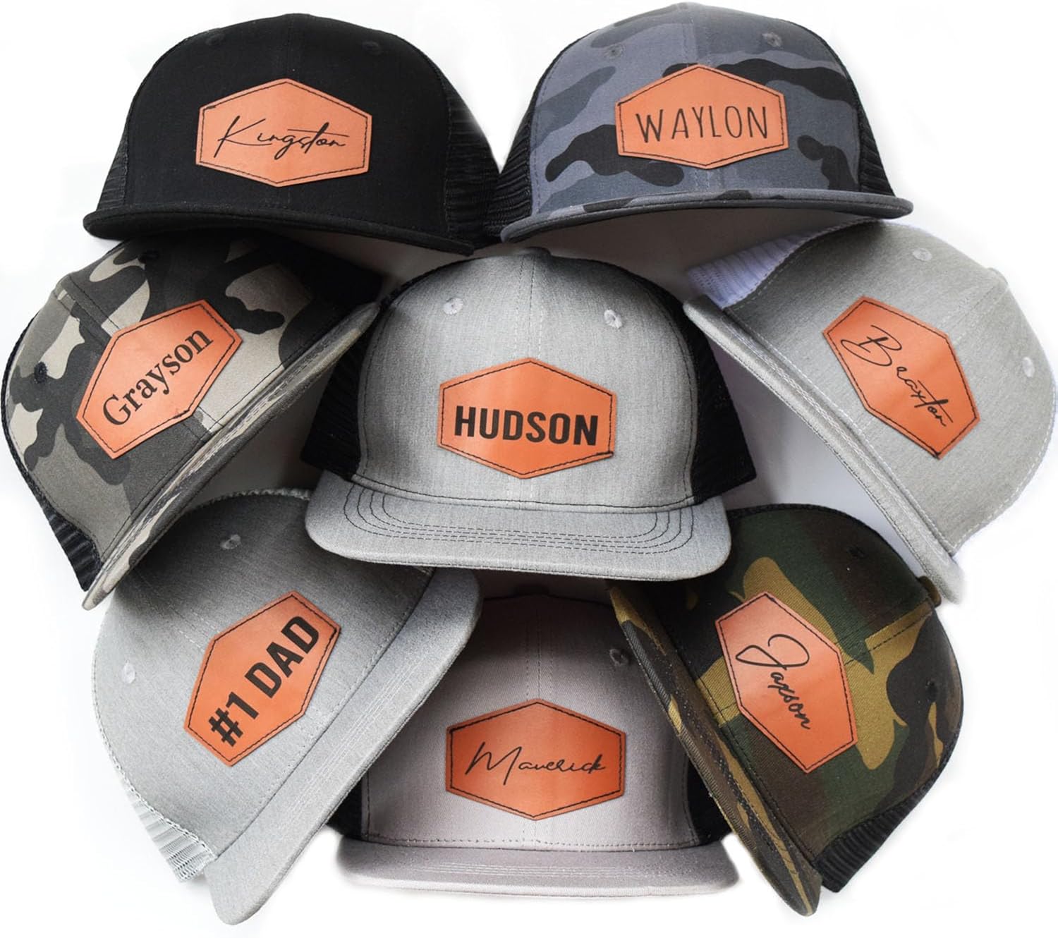 Personalized Toddler Baby Hats,Custom Kids Baseball Caps with Name,Adjustable Snapback Truck Caps for Infants,Children, Boys Multi