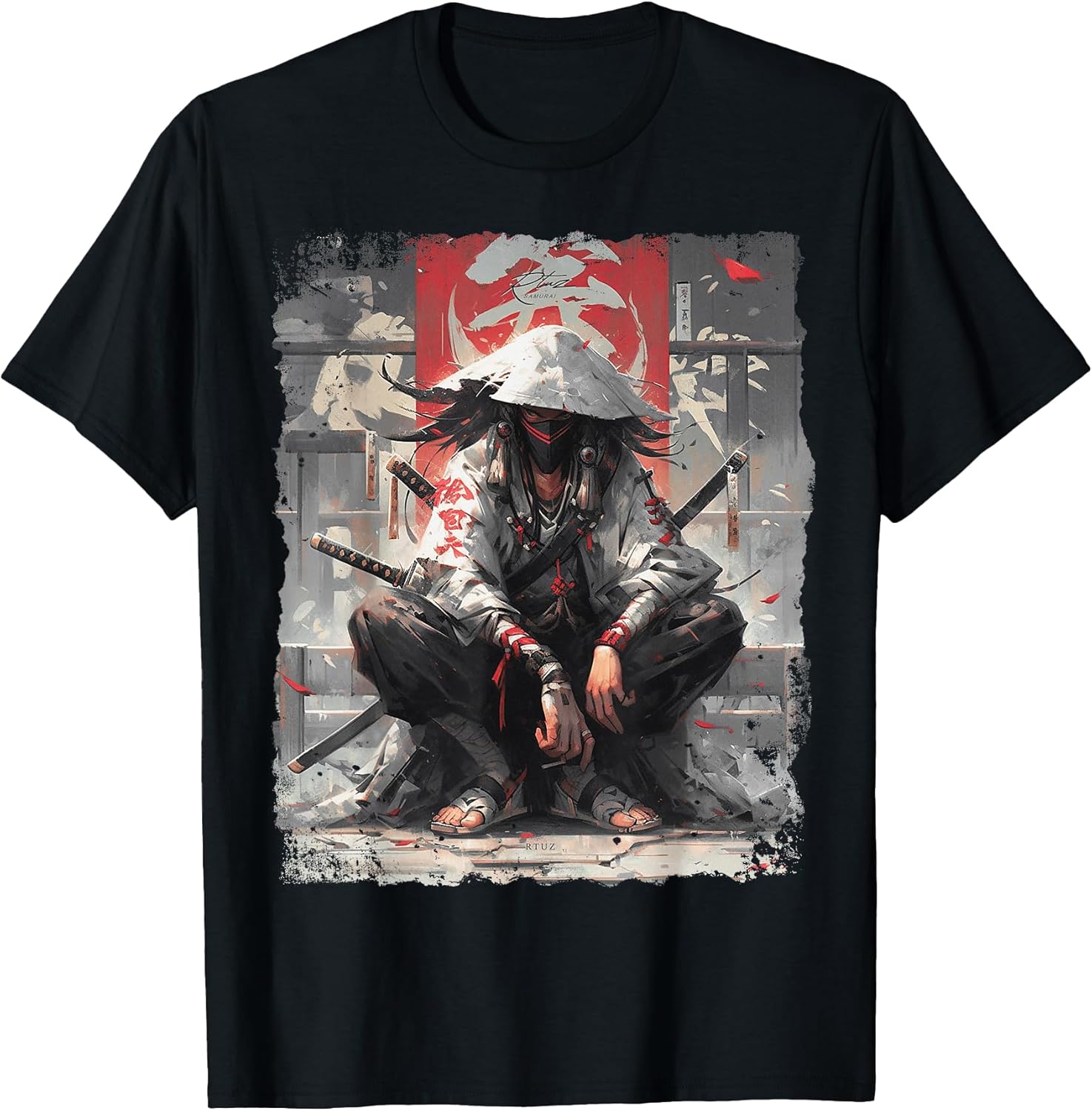 Y2K Samurai Sword Katana Ninja Japan Manga Anime Streetwear Unisex , , , Long Sleeve Tee
