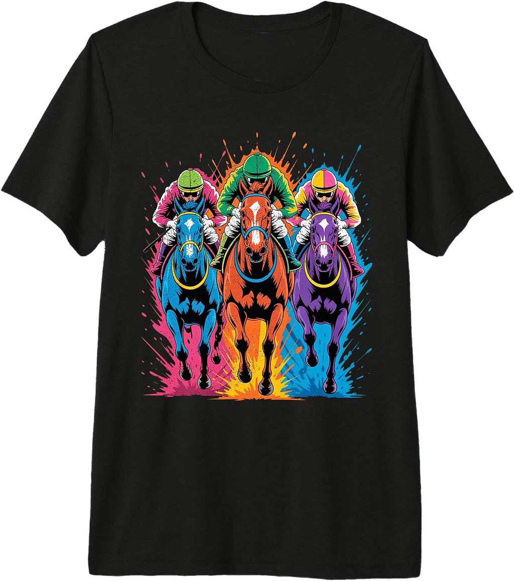 Cool Color splatter Art Style Horse Racing Riding